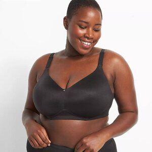 Lane Bryant Cacique Invisible Backsmoother Lightly Lined No-Wire Bra Black